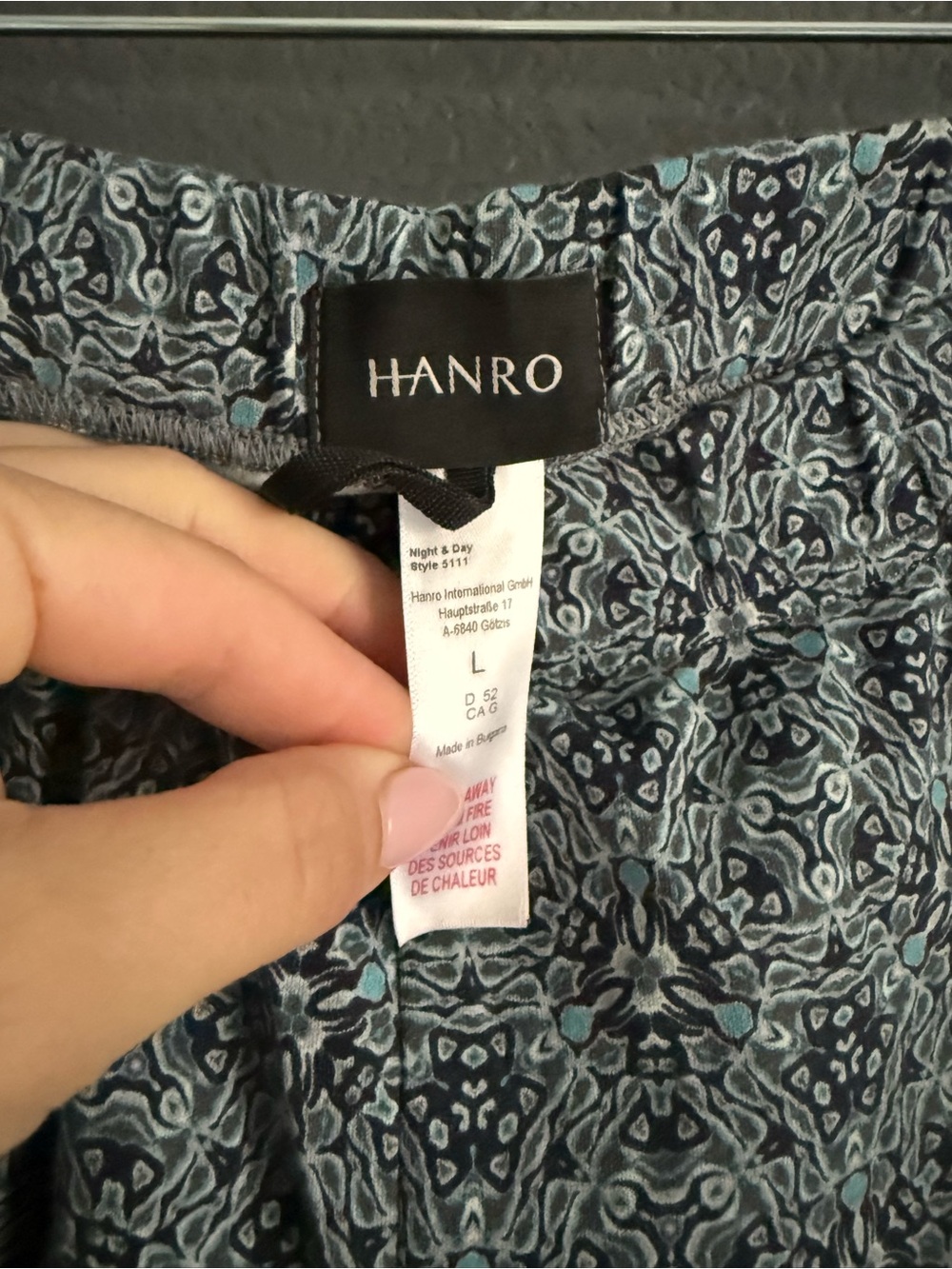HANRO • Pajama lounge set - Large / long sleeve and pants - Picture 6 of 8
